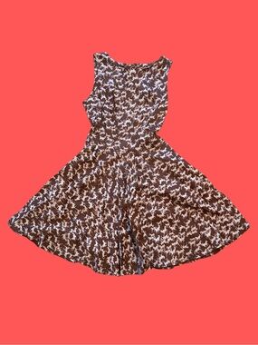 Modcloth Brown and White Midi Dress with Horse Print
